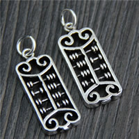 Thailand Sterling Silver Pendants, Abacus, 11x27mm, Hole:Approx 5mm, 3PCs/Lot, Sold By Lot