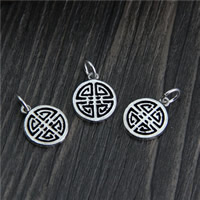 Thailand Sterling Silver Pendants, Flat Round, 10mm, Hole:Approx 3mm, 10PCs/Lot, Sold By Lot