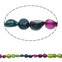 Barock kultivierten Süßwassersee Perlen, Natürliche kultivierte Süßwasserperlen, gemischte Farben, 10-11mm, Bohrung:ca. 0.8mm, verkauft per ca. 15.5 ZollInch Strang