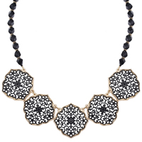 Zinc Alloy smykker halskæde, med Krystal, jern karabinlås, med 5cm extender kæde, Flower, guldfarve belagt, med malede & facetteret, bly & cadmium fri, 40mm, Solgt Per Ca. 16 inch Strand