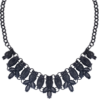 Zinc Alloy Jewelry Necklace with iron chain & Resin iron lobster clasp with 5cm extender chain Flower painted rolo chain & faceted black lead & cadmium free Sold Per Approx 15.5 Inch Strand