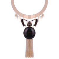 Zinc Alloy Choker Necklace, med Glas Seed Beads & Resin, jern karabinlås, med 5cm extender kæde, Tassel, guldfarve belagt, efterligning rav & facetteret, bly & cadmium fri, 52x45mm, Indvendig diameter:Ca. 130mm, Solgt Per Ca. 15.5 inch Strand