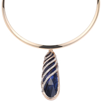 Zinc Alloy Choker Necklace with Crystal iron lobster clasp with 5cm extender chain Teardrop gold color plated faceted & with rhinestone lead & cadmium free Inner Approx 130mm Sold Per Approx 15.5 Inch Strand