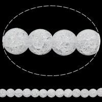 Natural Clear Quartz Beads, Round, different size for choice & crackle, Hole:Approx 1mm, Sold Per Approx 15.5 Inch Strand