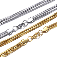 Stainless Steel Chain Necklace plated wheat chain Length Approx 23 Inch Sold By Lot