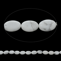 Türkis Perlen, Synthetische Türkis, flachoval, weiß, 13x18x6mm, Bohrung:ca. 1mm, Länge ca. 15 ZollInch, 10SträngeStrang/Tasche, ca. 22PCs/Strang, verkauft von Tasche