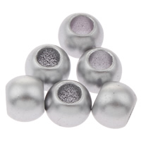 Akryl European Pärlor, Trumma, silver pläterad, utan troll & matt, 10x8mm, Hål:Ca 4mm, Ca 1300PC/Bag, Säljs av Bag