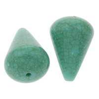 Perle acrylique, larme, turphus d'imitation, vert, 18x26mm, Trou:Environ 1mm, Environ 140PC/sac, Vendu par sac
