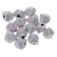 Akryl smykker perler, efterligning turkis, 10x8x8mm, Hole:Ca. 1mm, Ca. 1080pc'er/Bag, Solgt af Bag