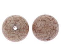 Ice Flake akryl perler, Runde, is flage & gennemskinnelige, kaffe farve, 22mm, Hole:Ca. 2mm, Ca. 840pc'er/Bag, Solgt af Bag