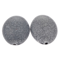 Perle acrylique, ovale plat, turphus d'imitation, gris, 20x24x12mm, Trou:Environ 1mm, Environ 149PC/sac, Vendu par sac