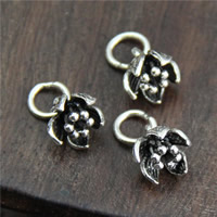 Thailand Sterling Silver Pendants, Flower, 9x9mm, Hole:Approx 3mm, 10PCs/Lot, Sold By Lot