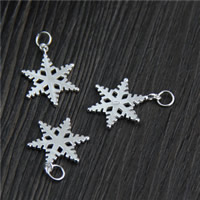 Sterling Silver jul hänge, 925 Sterling Silver, Snowflake, 16x20.70mm, Hål:Ca 2mm, 10PC/Lot, Säljs av Lot