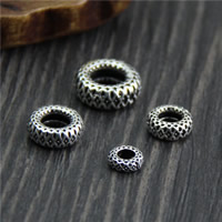 Bali Sterling Silver Beads, Tailandia, Roda, tamanho diferente para a escolha & orifício grande, vendido por Lot