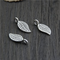 Thailand Sterling Silver Pendants, Leaf, 7.40x18.30mm, Hole:Approx 2mm, 10PCs/Lot, Sold By Lot