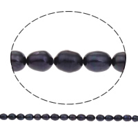 Perlas Arroz Freshwater, Perlas cultivadas de agua dulce, natural, Púrpura, Grado A, 6-7mm, agujero:aproximado 0.8mm, Vendido para 14.5 Inch Sarta