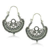 Zinc Alloy Earring stainless steel kidney earring hook antique silver color plated 27mm Sold By Lot