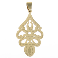 Stainless Steel Flower Pendant real gold plated Approx Sold By Bag