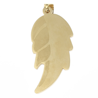 Stainless Steel Pendants Leaf real gold plated Approx Sold By Bag