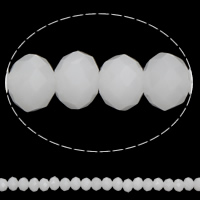 Perles de cristal rondelle, imitation de cristal CRYSTALLIZED™, Albâtre blanc, 4x6mm, Trou:Environ 1mm, Longueur Environ 17.5 pouce, 10Strandstoron/sac, Vendu par sac
