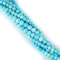 Perles turquoises, turquoise naturelle, Rond, normes différentes pour le choix, Trou:Environ 0.5mm, Longueur:Environ 15.5 pouce, Vendu par lot