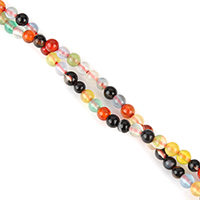 Turmalin Farbe Achat Perle, rund, natürlich, verschiedene Größen vorhanden, Bohrung:ca. 0.5mm, Länge:ca. 15.5 ZollInch, verkauft von Menge