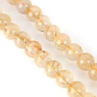 Rutilated Quartz Beads Round natural 7mm Approx 0.5mm Length Approx 15.5 Inch Approx Sold By Lot