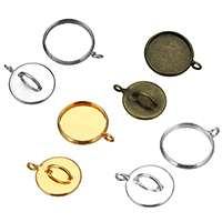 Brass Pendant Setting, plated, with loop & different size for choice, more colors for choice, nickel, lead & cadmium free, Hole:Approx 2mm, 3x6mm, 200PCs/Lot, Sold By Lot