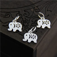 925 Sterling Silver Pendant, Elephant, 10mm, Hole:Approx 4mm, 20PCs/Lot, Sold By Lot