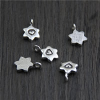 Thailand Sterling Silver Pendants, Flower, 7.50mm, Hole:Approx 2mm, 5PCs/Lot, Sold By Lot