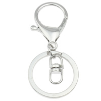 Tibetan Style Key Clasp, with iron ring, platinum color plated, lead & cadmium free, 30x67x5mm, Sold By PC