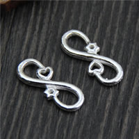 925 Sterling Silver Connectors, Infinity, 7.70x20.30mm, 6PCs/Lot, Sold By Lot
