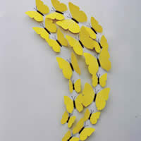 Fridge Magnets, PVC Plastic, with Magnetic Hematite, Butterfly, yellow, 70-120mm, 12PCs/Bag, Sold By Bag
