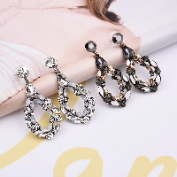 Fashion Statement Earring Zinc Alloy with rubber earnut & Crystal 316L stainless steel post pin platinum color plated with rhinestone nickel lead & cadmium free Sold By Lot