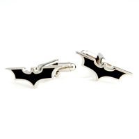 Cufflinks, Brass, Bat, platinum color plated, enamel, nickel, lead & cadmium free, 26x8.60mm, 5Pairs/Lot, Sold By Lot