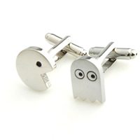 Brass Asymmetric Cufflinks, platinum color plated, enamel, nickel, lead & cadmium free, 15.4mm, 15.4x10.3mm, 5Pairs/Lot, Sold By Lot