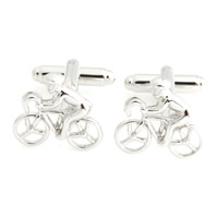 Cufflinks Brass Bike platinum color plated nickel lead & cadmium free Sold By Lot