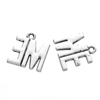 Zinc Alloy Alphabet and number Pendants word me antique silver color plated nickel lead & cadmium free Approx 2mm Sold By Bag