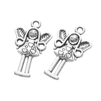 Character Tibetan Style Pendants, Fairy, antique silver color plated, nickel, lead & cadmium free, 25x15mm, Hole:Approx 2mm, 500PCs/Bag, Sold By Bag