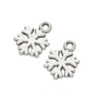 Tibetan Style Christmas Pendants, Snowflake, antique silver color plated, nickel, lead & cadmium free, 15x10mm, Hole:Approx 3mm, 1000PCs/Bag, Sold By Bag