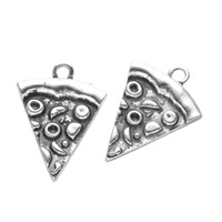 Tibetan Style Pendants, Pizza, antique silver color plated, nickel, lead & cadmium free, 26x19mm, Hole:Approx 2mm, 300PCs/Bag, Sold By Bag