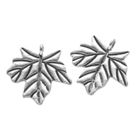Tibetan Style Leaf Pendants, Maple Leaf, antique silver color plated, nickel, lead & cadmium free, 24x25mm, Hole:Approx 2mm, 300PCs/Bag, Sold By Bag