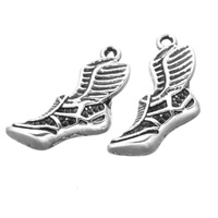 Tibetan Style Shoes Pendants, antique silver color plated, nickel, lead & cadmium free, 26x14mm, Hole:Approx 2mm, 300PCs/Bag, Sold By Bag