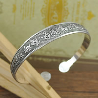 Zinc Alloy Cuff Bangle antique silver color plated open nickel lead & cadmium free 60mm Inner Approx 60mm Length Approx 7.5 Inch Sold By Lot