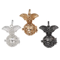 Pregnant Ball Locket Pendant, Brass, Wing Shape, plated, hollow, more colors for choice, lead & cadmium free, 37x32x21mm, Hole:Approx 4x7mm, Sold By PC