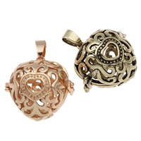 Pregnant Ball Locket Pendant, Brass, Heart, plated, hollow, more colors for choice, lead & cadmium free, 27x27x14mm, Hole:Approx 4x7mm, Sold By PC