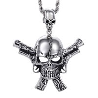 Stainless Steel Skull Pendants, Halloween Jewelry Gift & blacken, 59x67mm, Hole:Approx 3x5mm, Sold By PC