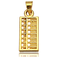 Brass Jewelry Pendants, Abacus, real gold plated, nickel, lead & cadmium free, 8.50x19x1.50mm, Hole:Approx 4x4mm, 100PCs/Lot, Sold By Lot