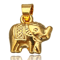 Bijoux pendentifs en laiton, éléphant, Plaqué d'or, protéger l'environnement, sans nickel, plomb et cadmium, 11.50x11x5mm, Trou:Environ 4x4mm, 100PC/lot, Vendu par lot