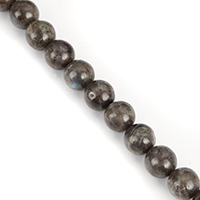 Perles en labradorite, Rond, naturel, gris, 8mm, Trou:Environ 1mm, Longueur:Environ 15.5 pouce, 10Strandstoron/lot, Environ 48PC/brin, Vendu par lot